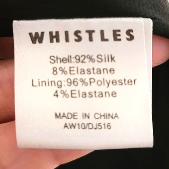 Whistles Silk Blend Blue Tones Ruched Full Back Zip Bodycon Dress 6 - Picture 4 of 12